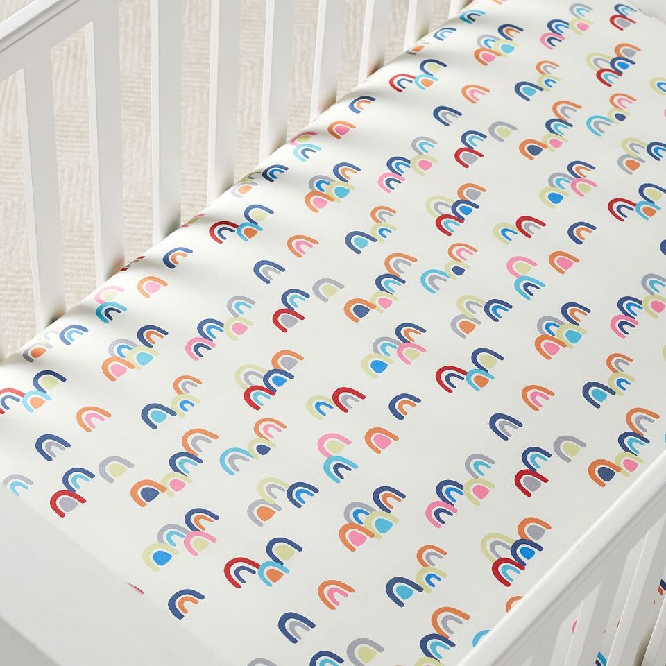 Organic Rainbow Cot Fitted Sheet West Elm Australia